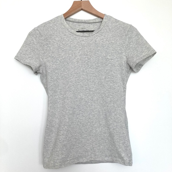 Abercrombie & Fitch Essential Tuckable Baby Tee Light Grey - Picture 1 of 4
